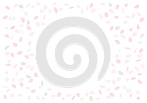 Cherry blossom pattern. Frame design of falling petals. Vector illustration.